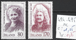 ISLANDE 494-95 ** Côte 1.05 € - Nuevos