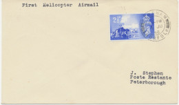 GB 1.6.1948, British European Airways (BEA) Helicopter First Flight "Dereham, Norfolk - Peterborough, Northants." - Postwaardestukken