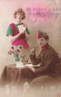 FANTAISIES - Un Militaire Pensant à Sa Fiancée - Colorisé - Carte Postale Ancienne - Andere & Zonder Classificatie