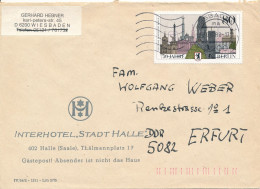Berlin West Mi. 776 Gest. 750 Jahre Berlin Sehenswürdigkeiten Wappen Bär TGST Wiesbaden 1988 Interhotel "Stadt Halle" - Covers & Documents