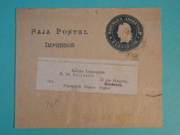 DI 4 ARGENTINA   BELLE LETTRE  IMPRESOS  1900 A BORDEAUX FRANCIA   +AFF. INTERESSANT++++ - Lettres & Documents