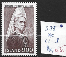 ISLANDE 538 ** Côte 1 € - Neufs