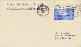 GB 1.6.1948, British European Airways (BEA) Helicopter First Flight "GREAT YARMOUTH, Norfolk - PETERBOROUGH, Northants." - Postwaardestukken