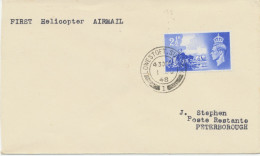 GB 1.6.1948, British European Airways (BEA) Helicopter First Flight "LOWESTOFT, Suffolk - PETERBOROUGH, Northants." - Postwaardestukken
