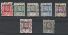 603 Nuove Ebridi 1908-9 - Definitiva Eduardo VII, N. 20/26. SPL MH - Unused Stamps