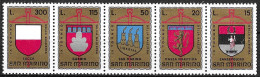 SAN MARINO - 1974 - TORNEO BALESTRA - SERIE 5 VALORI - NUOVA MNH** ( YVERT 886\90- MICHEL 1070\4 STRIP  - SS 921\5) - Unused Stamps