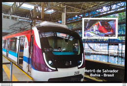 Brazil Maximum Postal Public Transportation Metro Train Salvador 2017 CBC BA - Cartes-maximum