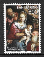 SAN MARINO - 1997 - NATALE - QUADRO DI VASARI - NUOVO MNH** ( YVERT 1548 - MICHEL 1748  - SS 1595) - Neufs