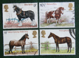 British Horses Pferd Cheval (Mi 769-772) 1978 Used Gebruikt Oblitere ENGLAND GRANDE-BRETAGNE GB GREAT BRITAIN - Usados