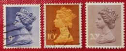 GRAN BRETAGNA 1976 MACHHIN QUEEN ELISABETH 9p-10p-20p - Used Stamps