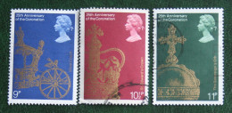 25th Anniv Of Coronation Of Elizabeth II Mi 765-767 1978 Used Gebruikt Oblitere ENGLAND GRANDE-BRETAGNE GB GREAT BRITAIN - Oblitérés