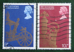 25th Anniv Of Coronation Of Elizabeth II Mi 765-766 1978 Used Gebruikt Oblitere ENGLAND GRANDE-BRETAGNE GB GREAT BRITAIN - Usados