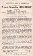 Oorlog 40 45  Geldhof André ° Torhout 30.05.1921 + Duinkerke 07.09.1943 - Religion & Esotérisme