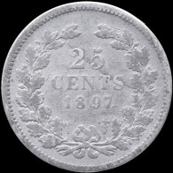 LaZooRo: Netherlands 25 Cents 1897 VF - Silver - 25 Cent