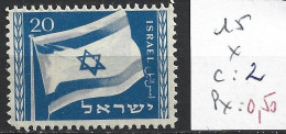 ISRAEL 15 * Côte 2 € - Neufs (sans Tabs)