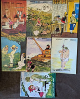 Lot De 7 CP Humour Grivois - Illustrateur Lassalvy - Édition Orion - L'amour Aux Armées - - Lassalvy