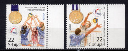 SERBIA 2011 VOLLEYBALL. GOLD MEDALS. 2 STAMPS** - Volley-Ball