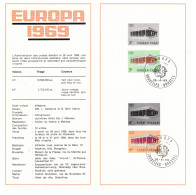 BELGIQUE     1969      1489/90        Europa      Oblitération 1er Jour (prévente) - Dépliants De La Poste