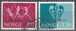 Norwegen Norway 1972. Mi.Nr. 647-648, Aufdruck "INTERJUNEX 72", Used O - Gebruikt