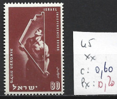 ISRAEL 45 ** Côte 0.60 € - Unused Stamps (without Tabs)