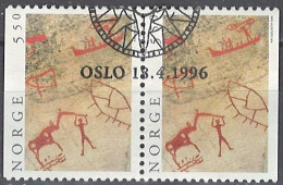 Norwegen Norway 1996. Mi.Nr. 1210 Dl/Dr Pair, Used O - Gebraucht