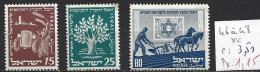 ISRAEL 46 à 48 ** Côte 3.50 € - Unused Stamps (without Tabs)