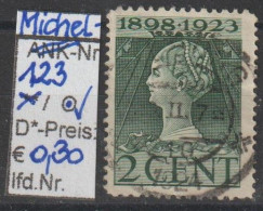 1923 - NIEDERLANDE - FM/DM "25 J. Regentsch. V. Königin Wilhelmina" 2 C Schwarzgrün - O Gestempelt - S. Scan (123o Nl) - Used Stamps