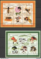 Ns0462-463 2001 Guinea-Bissau Flora & Fauna Mushrooms Insects Honey Bees 2Kb Mnh - Abeilles