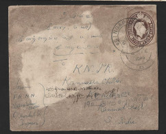 Malaya B.M.A. Period 1945 Straits Settlement Stationary USED FROM SINGAPORE  TO India (B91) - Malaya (British Military Administration)