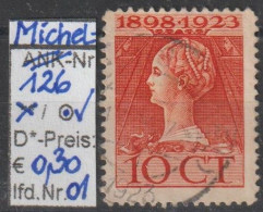 1923 - NIEDERLANDE - FM/DM "25 J. Regentsch. V. K. Wilhelmina" 10 C Ziegelrot - O Gestempelt - S. Scan (126o 01-02 Nl) - Oblitérés