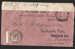 Straits Settlement  Stamp On Cover From Singapore To India  With Delivery  Cancellation With Censor   (B94) - Straits Settlements