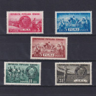 ROMANIA 1950, Sc# 759-763, Sports Badge GMA, MH - Unused Stamps