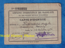 Carte D'identité - Compagnie Internationale Des WAGONS LITS Et Des Grands Express Européens - 1936 - Orient Express - Other & Unclassified