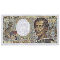 France, 200 Francs, Montesquieu, 1989, J.073, TTB, Fayette:70.09, KM:155c - 200 F 1981-1994 ''Montesquieu''