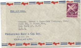 Curacao Commerce AirmailCV  Willemstad 1948 Tu USA With Airpost C.12.50 Solo Franking - Antillas Holandesas