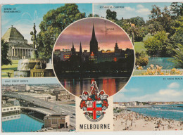 Australia VICTORIA VIC Multiviews MELBOURNE Engelander Kruger 796/28 Postcard 1975 Pmk 2 Stamps - Melbourne