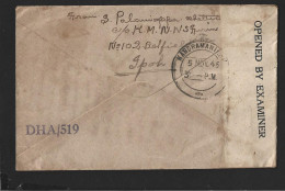 Malaya Stamp Less Period 1945 Cover From Ipoh To To India With Censor Cancellation (B98) - Andere & Zonder Classificatie