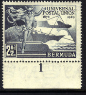 Bermuda 1949 KGV1 2 1/2d Blue Black 75th Anniv UPU Umm SG 130 ( H230 ) - Bermuda