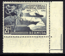 Bermuda 1949 KGV1 2 1/2d Blue Black 75th Anniv UPU Umm SG 130 ( L1328 ) - Bermudes