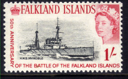 Falkland Islands 1964 QE2 1/-d HMS Invincible Umm SG 217 (F1113 ) - Falkland