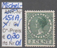 1924 - NIEDERLANDE - FM/DM "Königin Wilhelmina Im Kreis" 5 C Dkl'grün - O Gestempelt - S. Scan (151Ao 01-08 Nl) - Used Stamps