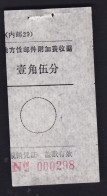 CHINA CHINE  MONGOLIA ADDED CHARGE LABEL (ACL)  0.15 YUAN VARIETY - Other & Unclassified