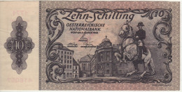 AUSTRIA   10 Schilling  P128   2. Auflage  Dated 02.01.1950    ( Horseman  On Front - Castel On Back ) - Oesterreich