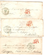 Lettres S Contenu  Obl.Bruxelles 1850 4R > Secrétaire D'Ambassade Poste Restante Séville-Valence & Légation Belge Madrid - 1849-1865 Médaillons (Autres)
