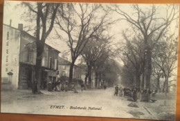 Cpa 24 EYMET, Boulevards National, Animée, éd Astruc, (spécificité Erreur Orthographe Boulevard), écrite En 1910 - Eymet