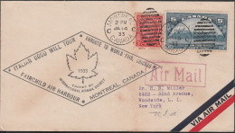 547 Posta Aerea - Balbo - Canada Aerogramma Da Montreal Del 14.7.1933 Per New York. “Italian Good Will Tour”. SPL - Postgeschiedenis