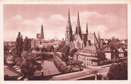 FRANCE - Strasbourg - Eglise Saint Paul Et La Cathédrale - Carte Postale Ancienne - Strasbourg