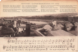 FRANCE - Avignon - Le Pont Saint Bénézet - Chanson - Carte Postale Ancienne - Avignon