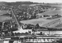 CPSM-(Dep..95)- MONTSOULT- VUE GENERALE AERIENNE SUR LE QUARTIER DE LA GARE 1958 - Montsoult