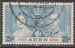 Aden 1937 KGV1 2 1/2a Coronation SG 14 Blue Used ( C285 ) - Aden (1854-1963)